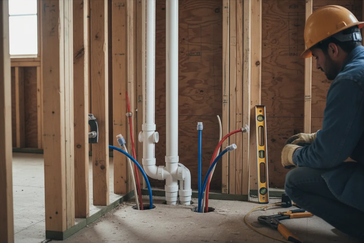 Drain and supply rough-in during Toilet Repair and Installation in Bluemont